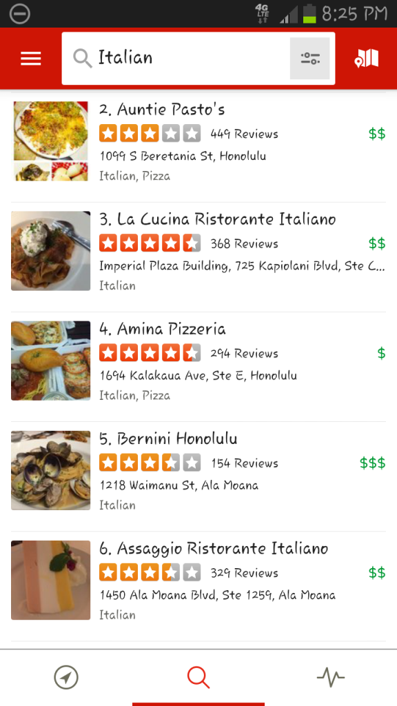 アメリカレストラン口コミアプリ