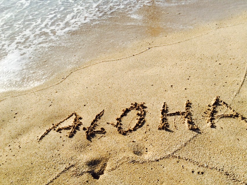 ハワイのビーチでアロハ気分